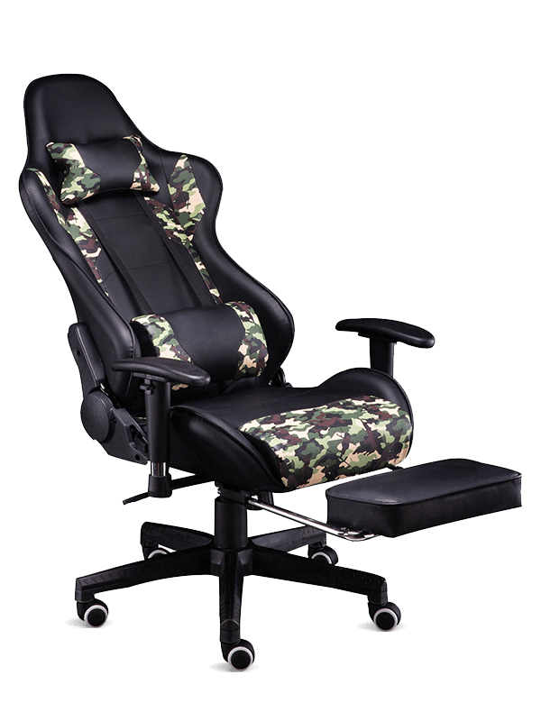 Valkoinen Game Racing Chair LED Lights Big Gaming Chair Pelituoli jalkatuella 