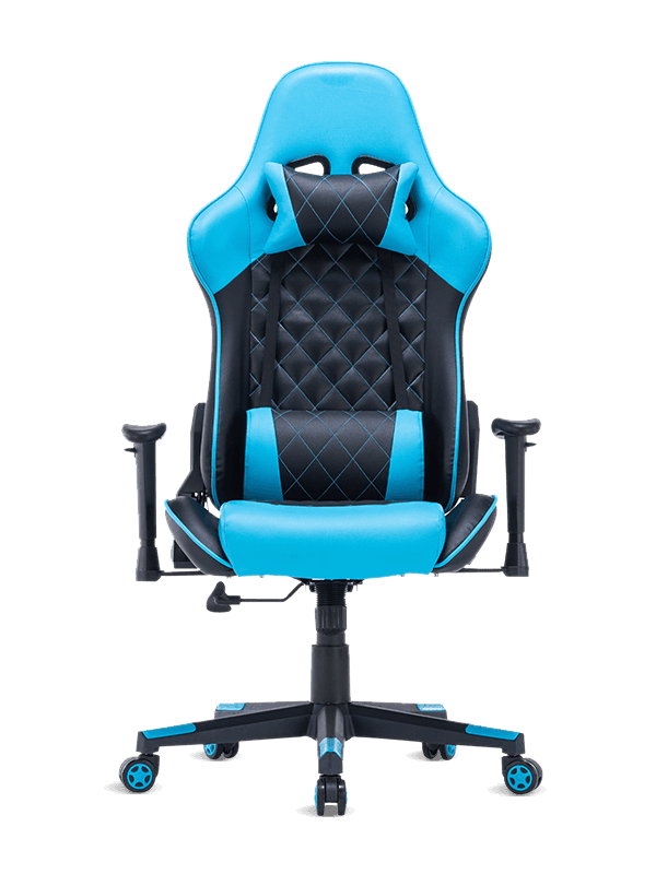 Halpa säädettävä käsinoja kääntyvä Sky Blue Racing Chair Rgb Gaming Chairs -tuoli 